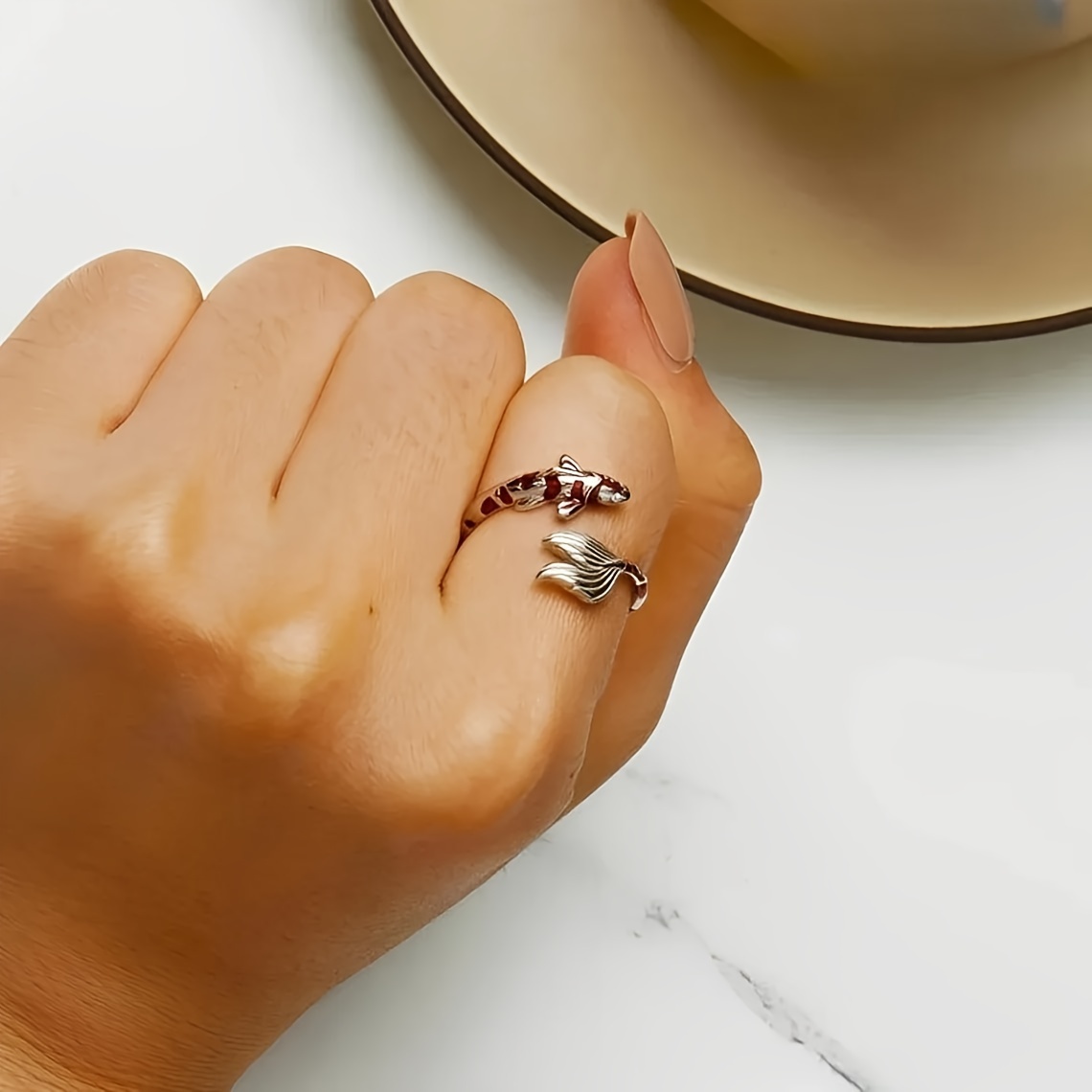 Adjustable Red Carp Ring Chinese Style Daily & Special Occasion